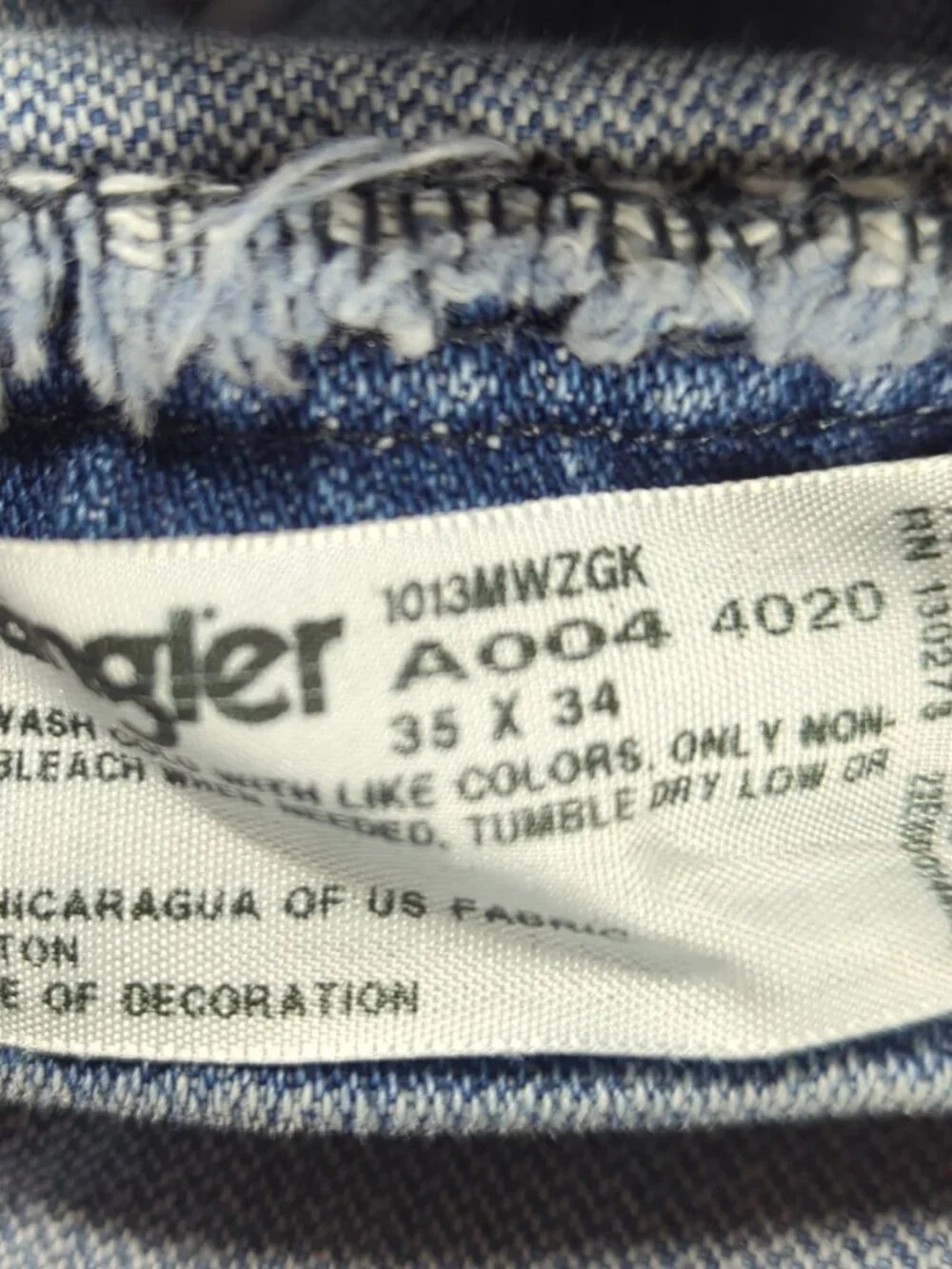 Wrangler Jeans Men's 35x34 (Actual 34x34) Blue Cowboy Cut Straight 1013MWZGK